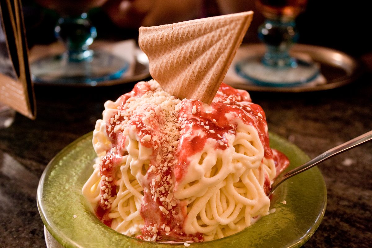 Spaghetti-Eis Banane
